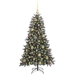 Berkfield Home Artificial Christmas Tree with 150 LEDs Green 68 x 68 x 120 cm - thumbnail 3