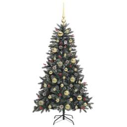 Berkfield Home Artificial Christmas Tree with 150 LEDs Green 68 x 68 x 120 cm - thumbnail 4