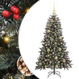 Berkfield Home Artificial Christmas Tree with 150 LEDs Green 68 x 68 x 120 cm - thumbnail 2