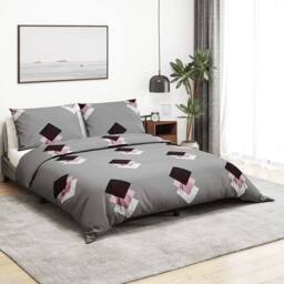 Berkfield Home Duvet Cover Set Grey 200x200 cm Cotton - thumbnail 2