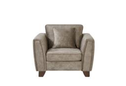 Comfy Living Ltd Faux Suede Sofa 3 Seater 2 Seater Arm Chair In Mink in Taupe - thumbnail 4