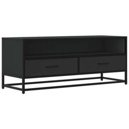 Berkfield Home TV Cabinet Black 100x34.5x40 cm Engineered Wood & Metal - thumbnail 3