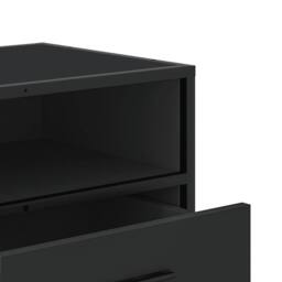 Berkfield Home TV Cabinet Black 100x34.5x40 cm Engineered Wood & Metal - thumbnail 8