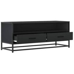 Berkfield Home TV Cabinet Black 100x34.5x40 cm Engineered Wood & Metal - thumbnail 7