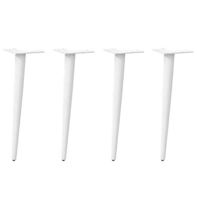 Berkfield Home Coffee Table Legs Conical Shape 4 pcs White 30-31 cm Steel - image 1