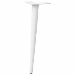 Berkfield Home Coffee Table Legs Conical Shape 4 pcs White 30-31 cm Steel - thumbnail 4