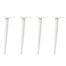 Berkfield Home Coffee Table Legs Conical Shape 4 pcs White 30-31 cm Steel