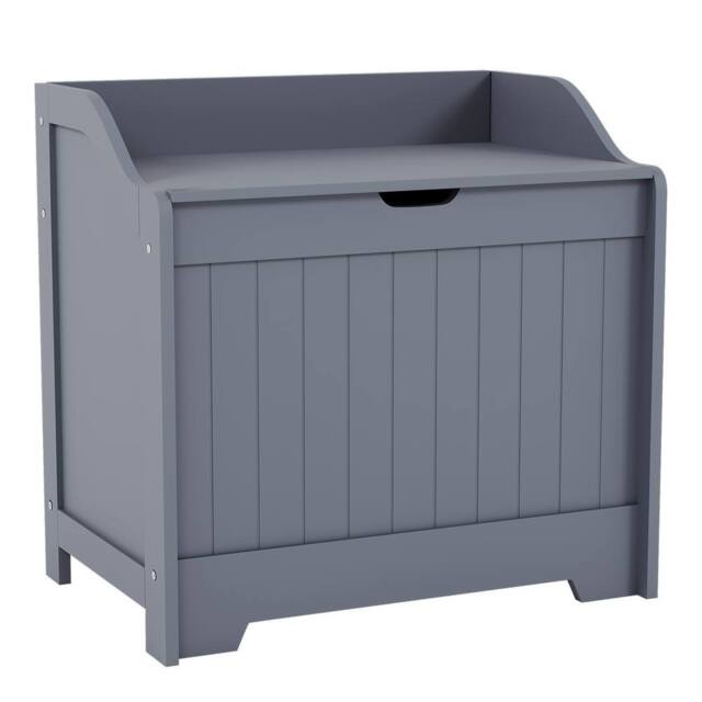 HD Designs Freestanding Functional Laundry Chest Bathroom Storage in Grey - image 1