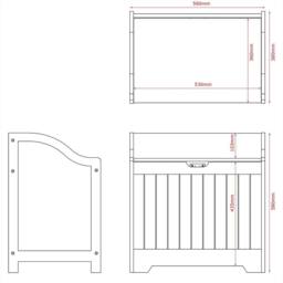 HD Designs Freestanding Functional Laundry Chest Bathroom Storage in Grey - thumbnail 3