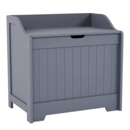 HD Designs Freestanding Functional Laundry Chest Bathroom Storage in Grey - thumbnail 1
