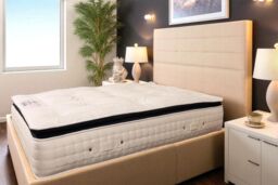 Knight Sleep 3000 Royal Pillowtop 40cm Deep Pocket Sprung Cool Blue Memory Foam Mattress in White - Size: Double - thumbnail 2