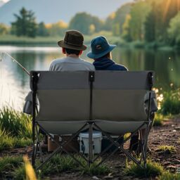 Gymax Oversized Double Camping Chair 2-Person Heavy Duty Lawn Chair in Grey - thumbnail 8