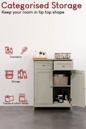 Home Discount Bath Vida Priano 2 Drawer 2 Door Freestanding Cabinet Unit Storage Bathroom Furniture 750 x 600 x 300 mm in Grey - thumbnail 3