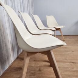 KOSY KOALA Set of 4 Cream Dining Chairs PU Leather with Soft Padded Seat for Dining Room - thumbnail 4