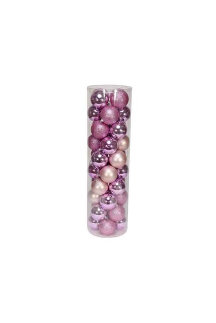 KDMD 48 Pink Baubles in MattShiny & Glitter Finish 8cm - image 1