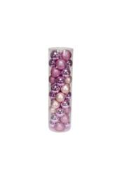 KDMD 48 Pink Baubles in MattShiny & Glitter Finish 8cm - thumbnail 2