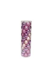 KDMD 48 Pink Baubles in MattShiny & Glitter Finish 8cm