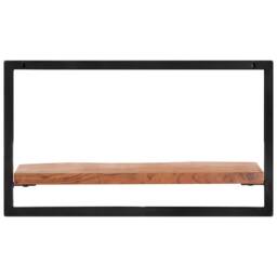 Berkfield Home Wall Shelves 2 pcs 60x25x35 cm Solid Wood Acacia & Steel in Brown - Size: 60 x 25 x 35 cm