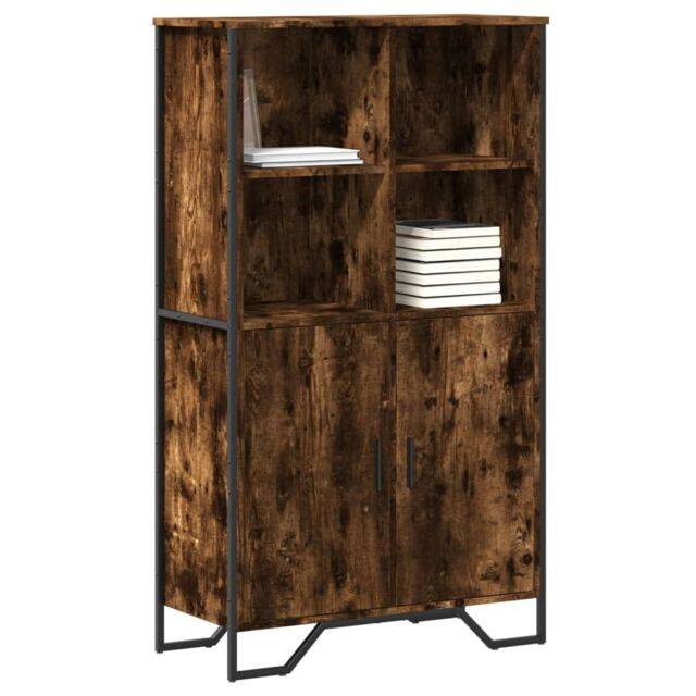 Berkfield Home Highboard Smoked Oak 79.5x35.5x137.5 cm Engineered wood in Brown - image 1