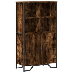 Berkfield Home Highboard Smoked Oak 79.5x35.5x137.5 cm Engineered wood in Brown - thumbnail 2