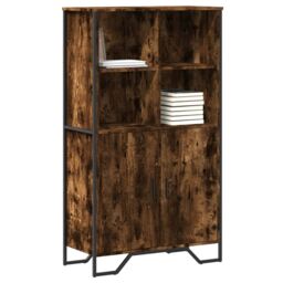Berkfield Home Highboard Smoked Oak 79.5x35.5x137.5 cm Engineered wood in Brown - thumbnail 1