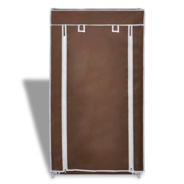 Berkfield Home Fabric Shoe Cabinet with Cover 58 x 28 x 106 cm Brown - image 1