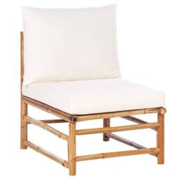 Wyld and Coco Modular 3-Seater Sofa - Natural Bamboo Off-White Cushions in Brown - thumbnail 6