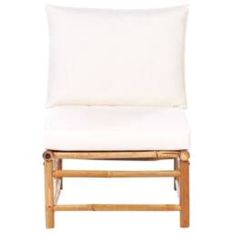Wyld and Coco Modular 3-Seater Sofa - Natural Bamboo Off-White Cushions in Brown - thumbnail 7