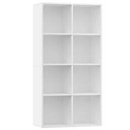 Berkfield Home Book Cabinet/Sideboard White 66x30x130 cm Engineered Wood - Size: 66 x 30 x 130 cm - thumbnail 2