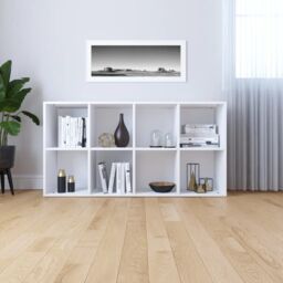 Berkfield Home Book Cabinet/Sideboard White 66x30x130 cm Engineered Wood - Size: 66 x 30 x 130 cm - thumbnail 6