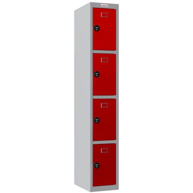 Phoenix Safe Company Personal Locker in Grey/Red with Combination Locks, PL1430GRC in Red - Size: 100 cm - image 1