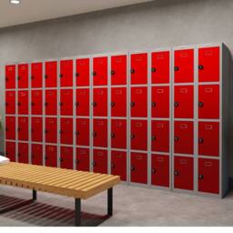 Phoenix Safe Company Personal Locker in Grey/Red with Combination Locks, PL1430GRC in Red - Size: 100 cm - thumbnail 8