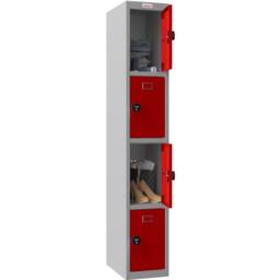 Phoenix Safe Company Personal Locker in Grey/Red with Combination Locks, PL1430GRC in Red - Size: 100 cm - thumbnail 2