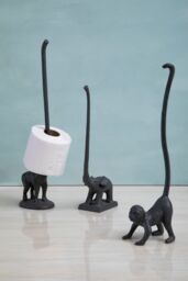 Orsina Fauna Monkey Toilet Roll Holder in Grey - thumbnail 4