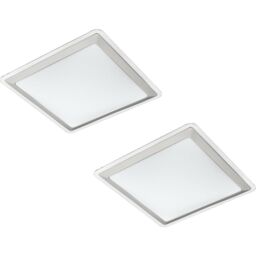 Loops 2 PACK Wall Flush Ceiling Light Colour White Shade White Silver Plastic LED 24W