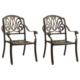 Berkfield Home 3 Piece Bistro Set Cast Aluminium Bronze in Brown - thumbnail 3