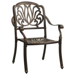 Berkfield Home 3 Piece Bistro Set Cast Aluminium Bronze in Brown - thumbnail 4