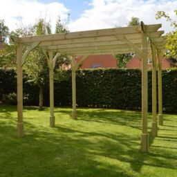 Rutland County Garden Furniture Ltd Premium Pergola - Wood - L360 x W480 x H270 cm - Rustic Brown in Light Green - thumbnail 7