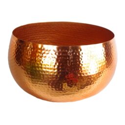 Leaf Large Planter Bowl 32 x 20cm Hammered Copper Colour Straight Edge - Size: 32 x 20 cm