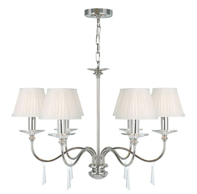 Loops 6 Bulb Chandelier LIght Highly Polished Nickel LED E14 60W in Metallics