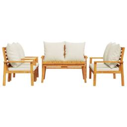 Berkfield Home Beautiful 5 Piece Garden Lounge Set with Cushions Solid Wood Acacia in Brown