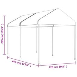 Berkfield Home Gazebo with Roof White 4.46x2.28x2.69 m Polyethylene - thumbnail 5