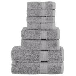 Berkfield Home Soft 8 Piece Premium Towel Set SOLUND Grey 600 gsm - thumbnail 2