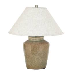 Lemon Pavilion Furniture and Decor Mottura Table Lamp with Edged Linen Shade - L55 x W55 x H66 cm - Green - thumbnail 2