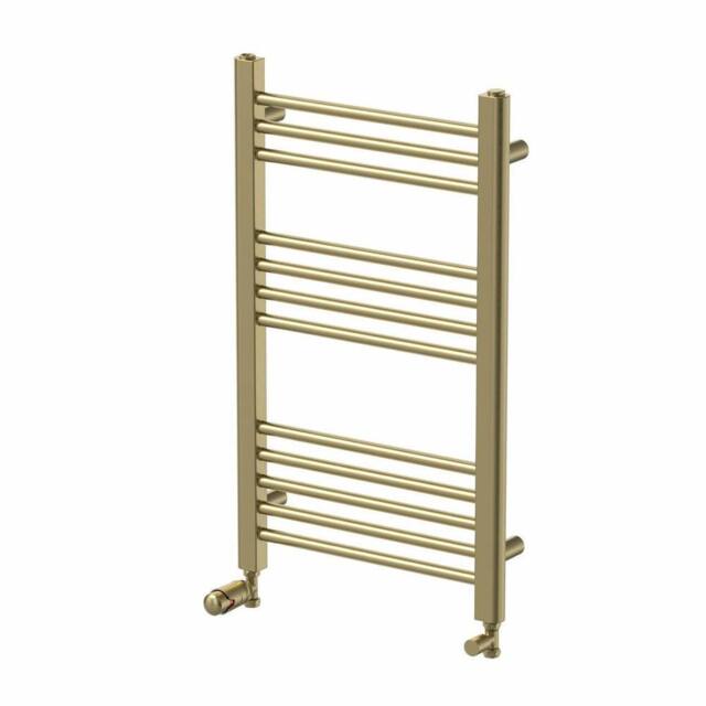 FORGEVIO Heated Towel Rail Brushed Brass in Gold - Size: 180 cm width x 180 cm drop - image 1