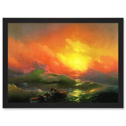 Artery8 Aivazovsky Ivan The Ninth Wave Marine Painting Artwork Framed Wall Art Print A4 in Black - thumbnail 1
