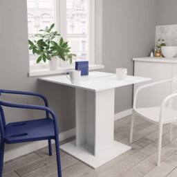 Berkfield Home Dining Table White 80x80x75 cm Engineered Wood - Size: 80 x 80 x 75 cm - thumbnail 2