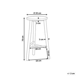 Wyld and Coco Bamboo Tripod Bathroom Stool and Side Table W35 x L35 x H70cm in Natural - thumbnail 4