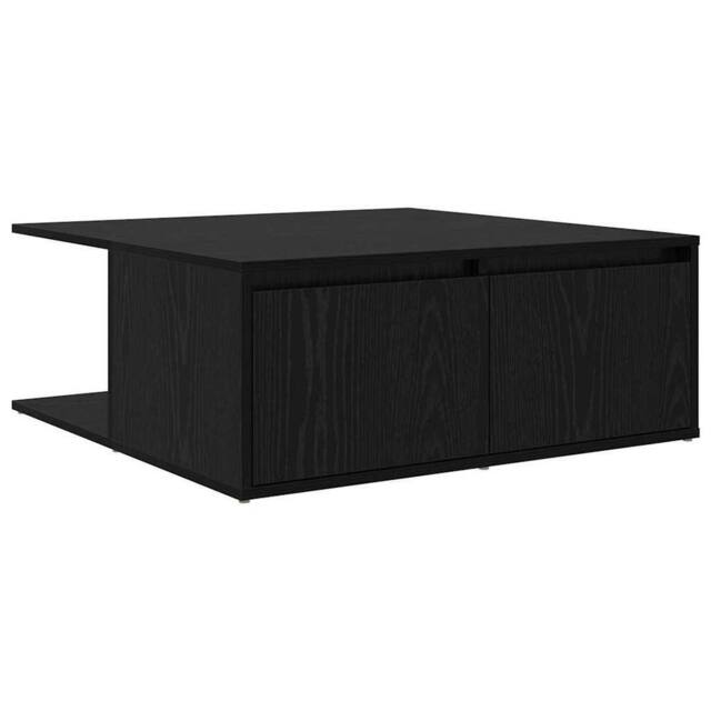 Berkfield Home Coffee Table Black oak 80 x 80 x 31 cm Engineered wood - image 1