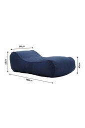 Living and Home Dense Filling Comfy Lounger for Living Room in Navy - Size: Large - thumbnail 2